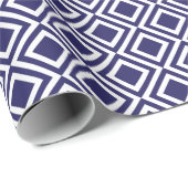 Papier Cadeau Bleu marine géométrique moderne de diamants (Coin rond)