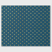 Papier Cadeau Bleu marine moderne de pois de feuille d'or (Plat)