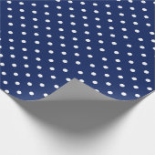 Papier Cadeau Bleu Marine | Papier blanc à enveloppement à point (Coin)