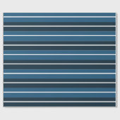 Papier Cadeau Bleu Marine Rayures Blanches (Plat)