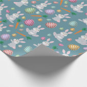 Papier Cadeau Bleu mignon lapin lapin Motif (Coin)