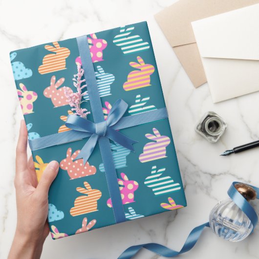 Papier Cadeau Bleu Motif Bleu de Pâques (Cadeaux)