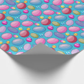 Papier Cadeau Bleu Motif d'oeuf de Pâques (Coin)