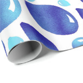 Papier Cadeau Bleu mou Motif de l'enfant (Coin rond)