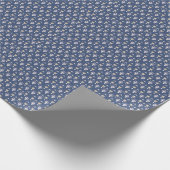 Papier Cadeau Bleu Naval Élégant Ditsy Floral (Coin)