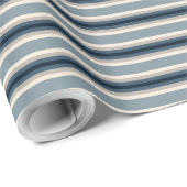 Papier Cadeau Bleu Neutre Rayures A (Coin rond)