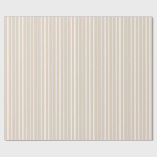 Papier Cadeau Bleu neutre rayures blanches (Plat)