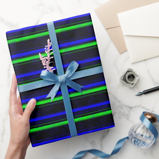 Papier Cadeau Bleu Noir Grandes Vertes (Cadeaux)