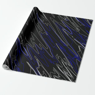 Papier Cadeau Bleu noir marbré