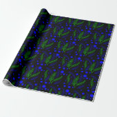 Papier Cadeau Bleu noir Vert simple Abstrait (Déroulé)