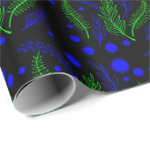 Papier Cadeau Bleu noir Vert simple Abstrait (Coin rond)