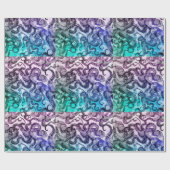 Papier Cadeau Bleu octopique (Plat)