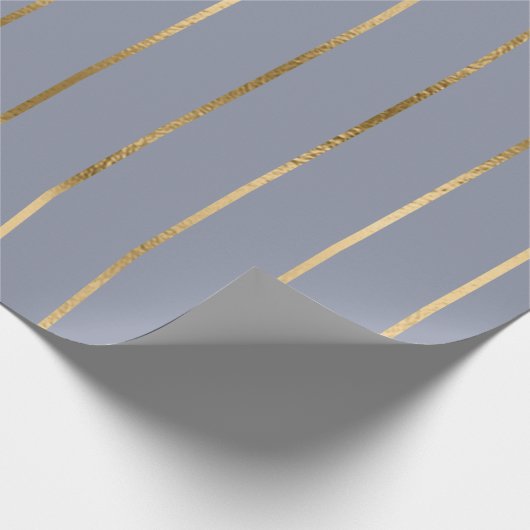 Papier Cadeau Bleu-or Motif (Coin)