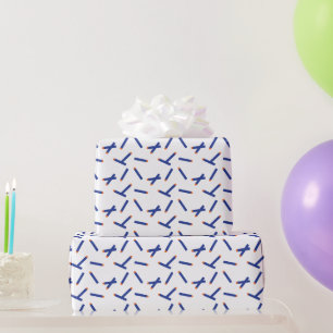 Papier Cadeau Bleu, Orange Dart Guerre Joyeux Anniversaire