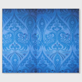 Papier Cadeau Bleu Oriental Peacock Birds (Plat)
