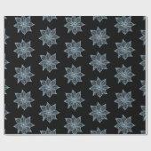 Papier Cadeau Bleu pâle sur Fleurs croquantes noires (Plat)