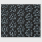 Papier Cadeau Bleu pâle sur les symboles d'atmosphère noirs (Plat)