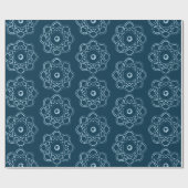 Papier Cadeau Bleu pâle sur les symboles d'Atom bleu prussien (Plat)