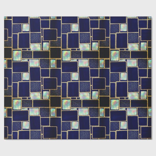 Papier Cadeau Bleu | Parties scintillant Faux moderne et papier  (Plat)