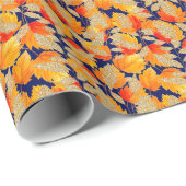 Papier Cadeau Bleu | Parties scintillant moderne Faux Feuilles d (Coin rond)