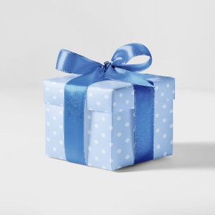 Papier Cadeau Bleu pastel et petit pois blanc