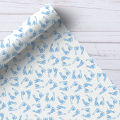 Papier Cadeau Bleu Pieds de bébé Baby shower Motif
