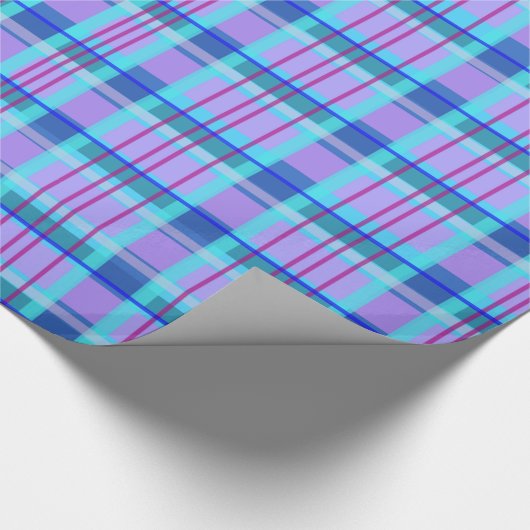 Papier Cadeau bleu plaid (Coin)