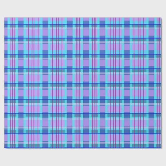 Papier Cadeau bleu plaid (Plat)