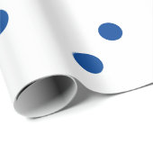 Papier Cadeau Bleu Pois Blanc Couleur Personnalisée Vacances 202 (Coin rond)