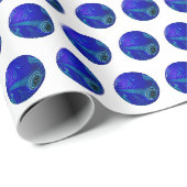 Papier Cadeau Bleu Polka Dot Pelouse Bowles, (Coin rond)