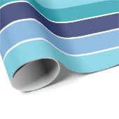 Papier Cadeau Bleu rayé (Coin rond)