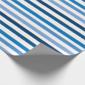 Papier Cadeau Bleu rayé blanc (Coin)