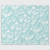 Papier Cadeau Bleu rétro ou n'importe quelle couleur Motif télép (Plat)