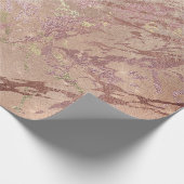 Papier Cadeau Bleu Rose Abstrait Or Marbre Métallique Brise (Coin)