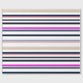 Papier Cadeau Bleu Rose et Rayures de Sable (Plat)