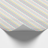 Papier Cadeau Bleu rose jaune Chevron rayures Anniversaire (Coin)