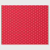 Papier Cadeau Bleu rouge doux neige flocons tombant hiver (Plat)