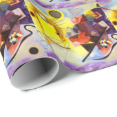 Papier Cadeau Bleu rouge jaune Kandinsky peinture Abstraite (Coin rond)