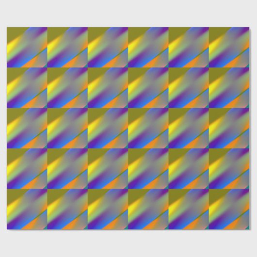 Papier Cadeau Bleu rouge jaune vert abstrait motif orangpourpre (Plat)