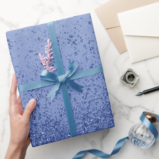 Papier Cadeau Bleu Royal Faux Pailleté  (Cadeaux)