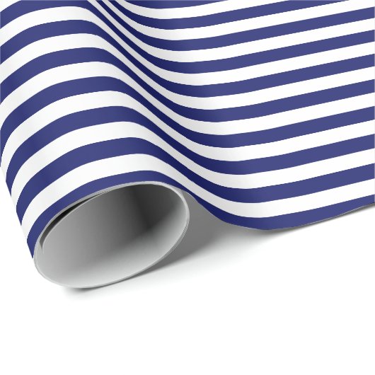 Papier Cadeau Bleu Sailor Stripe (petite échelle) (Coin rond)