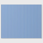 Papier Cadeau Bleu Saphir et Rayures Blanches (Plat)