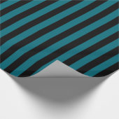 Papier Cadeau Bleu sarcelle et rayure verticale noire (Coin)
