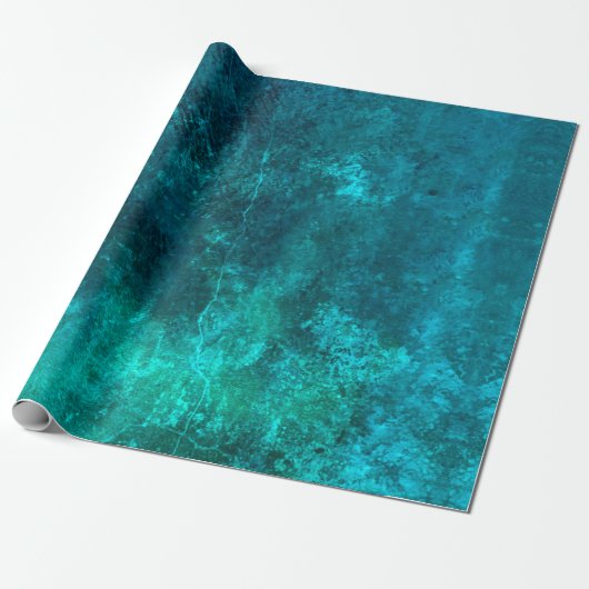Papier Cadeau bleu sarcelle vert profond saturé texture rustique (Déroulé)