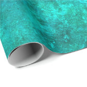 Papier Cadeau bleu sarcelle vert profond saturé texture rustique (Coin rond)