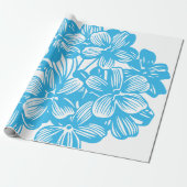 Papier Cadeau Bleu splendide fleurs de fleurs d'Hydrangée Botani (Déroulé)
