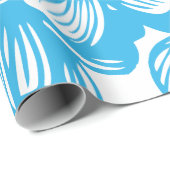 Papier Cadeau Bleu splendide fleurs de fleurs d'Hydrangée Botani (Coin rond)