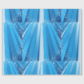 Papier Cadeau Bleu Starburst Étincelle avec rayons lumineux (Plat)