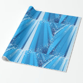Papier Cadeau Bleu Starburst Étincelle avec rayons lumineux (Déroulé)