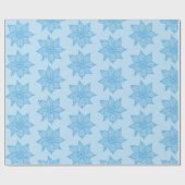 Papier Cadeau Bleu sur bleu clair Fleurs croquantes (Plat)